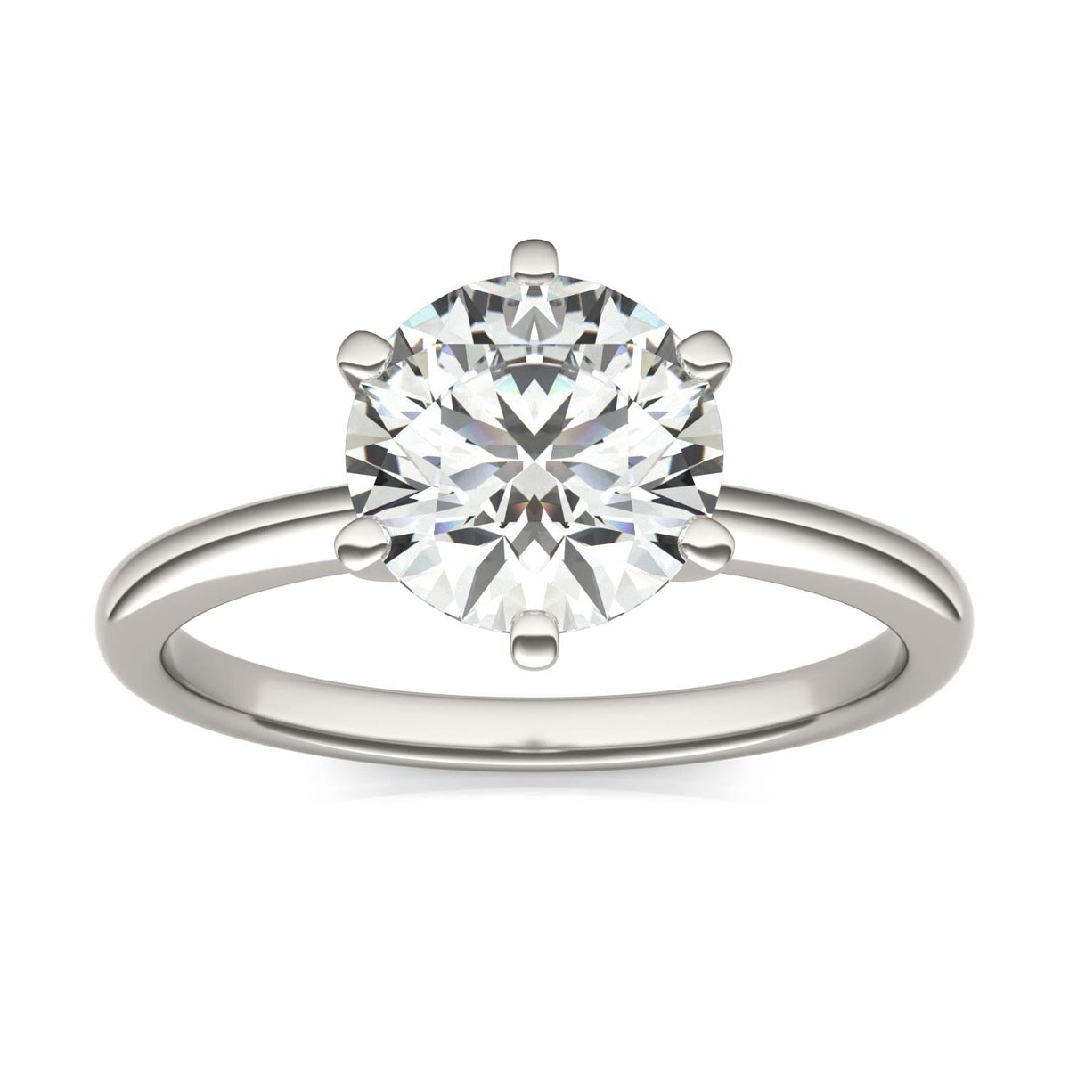2.00 CTW AGI Certified Lab Grown Diamond Solitaire Engagement Ring – G-VS Clarity, 14K White Gold