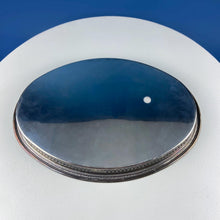Antique Oval Silver & Glass Serving Platter. Godinger Silver Art. Fluted Glass with Etched Reticulated Silver Tray. Hosting Essential.