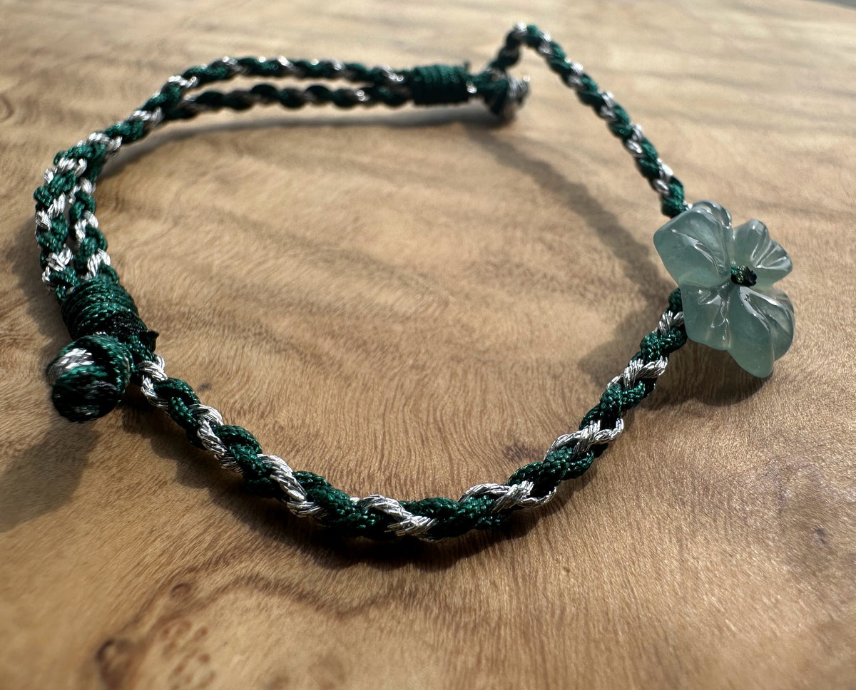 Small Guatemalan Jadeite Flower Bracelet