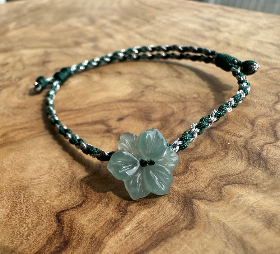 Small Guatemalan Jadeite Flower Bracelet