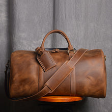 Men's Retro First Layer Cowhide Portable Large Bag Bag