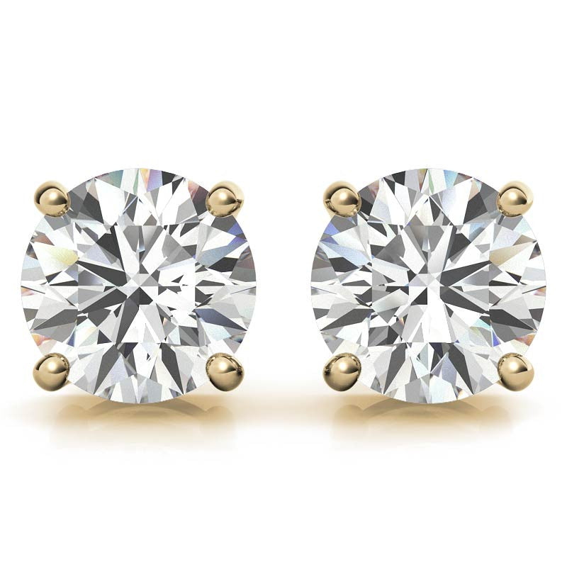 5.00 CTW AGI Certified Lab Grown Round Diamond Stud Earrings – G/VS in 14K White or Yellow Gold